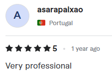 Original screenshot of Fiverr review 01, about George Burchell's consulting