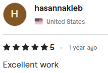 Original screenshot of Fiverr review 08, about George Burchell's consulting