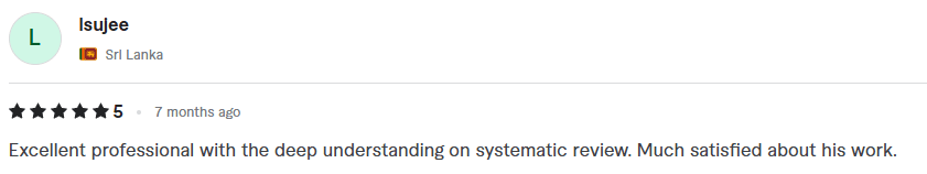 Original screenshot of Fiverr review 10, about George Burchell's consulting